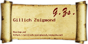 Gillich Zsigmond névjegykártya
